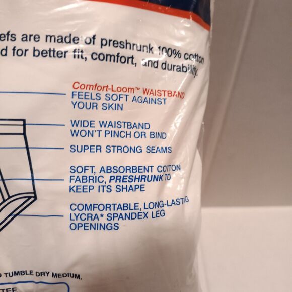 Vtg Fruit of the Loom White Briefs-Size XL-3 Pk-1992-Comfort Loom Waistband-NEW - Picture 6 of 7